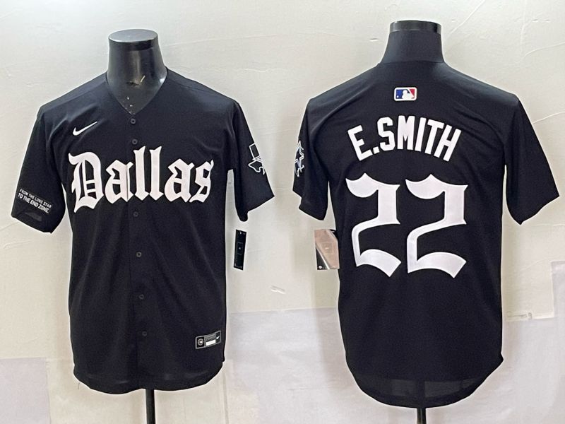 Men 2025 Nike Dallas Cowboys #22 E.Smith Black 5th generation Joint Name Limited NFL Jersey 015->dallas cowboys->NFL Jersey